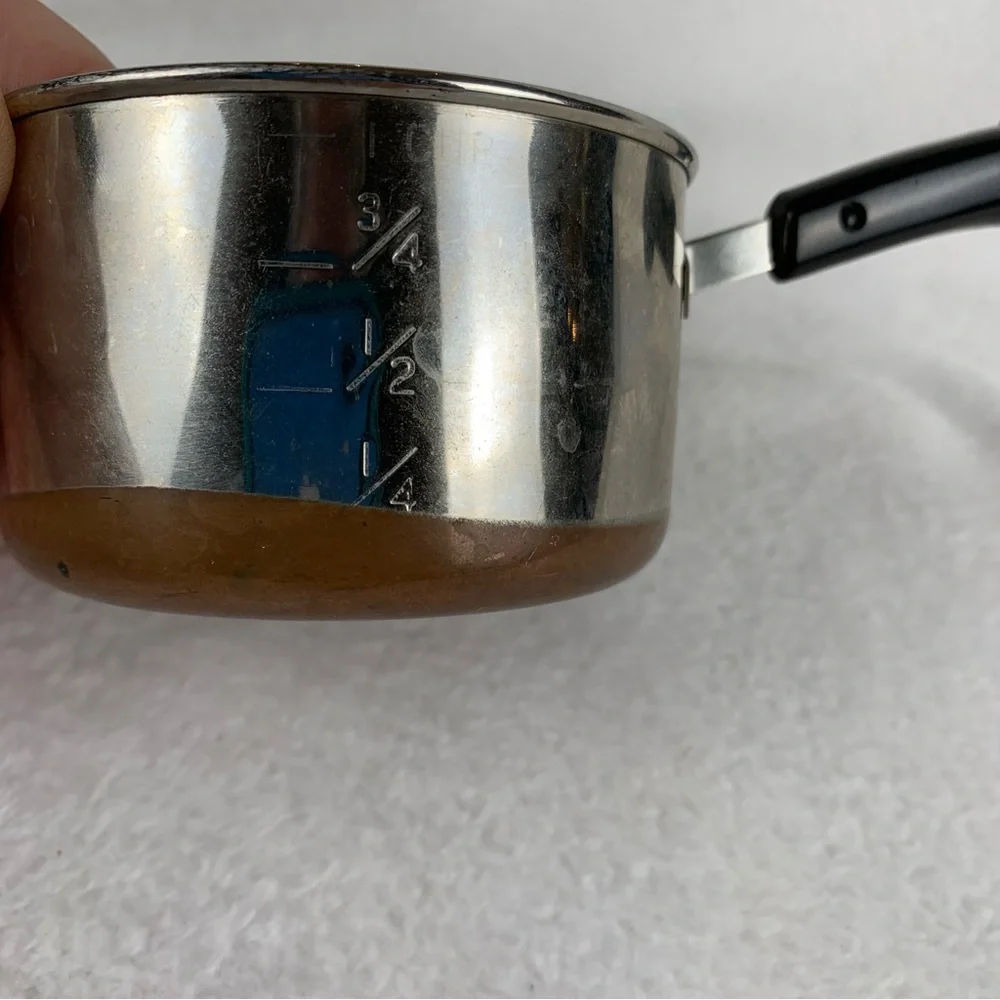 Vintage Revere Ware 1 Cup Measuring Pan Mini Melting Pot Copper Bottom‎